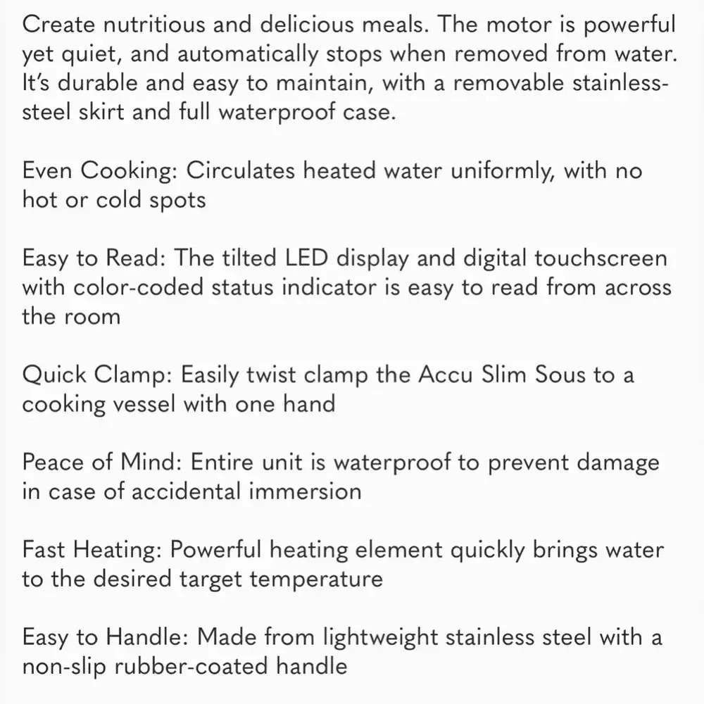 Instant® Accu Slim™ Sous Vide Immersion Circulator used once in original box - Picture 13 of 13